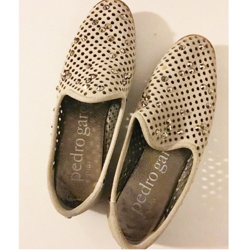 Pedro Garcia Jeweled Flat Loafers Slip On Shoes Size US 6.5